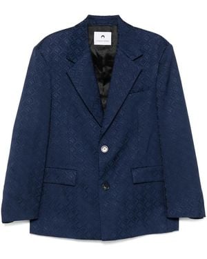 Marine Serre Moon Diamond Jacquard Blazer - Blue