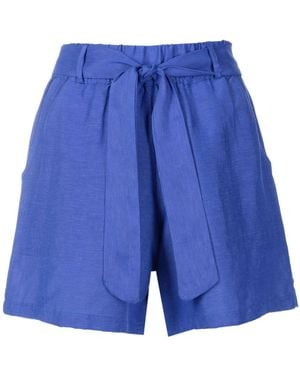 Amir Slama Belted Elasticated Short Shorts - Blue