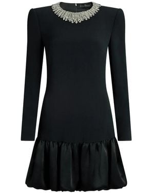 Jenny Packham Countessa Crystal-Embellished Puff-Hem Dress - Black