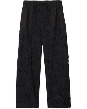 3.1 Phillip Lim Floral Appliqué Pants - Black