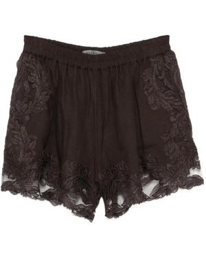 Maurizio Braschi Lace-Trim Shorts - Black