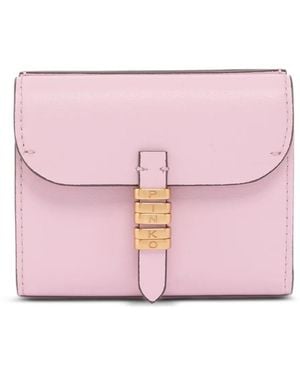 PINKO Leather Wallet With Lettering - Pink