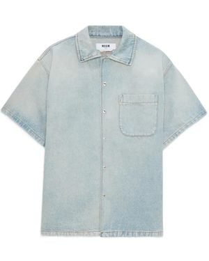 MSGM Short Sleeve Pocket Shirt - Blue