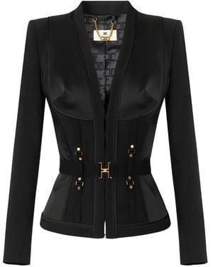 Elisabetta Franchi Jackets Polyester Elastane - Black