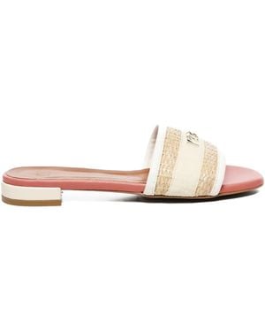 V73 Ciabatte Janette Open-Toe Flat Sandals - Natural