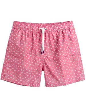 Fedeli Madeira Dolphin-Print Swim Shorts - Pink