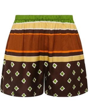 Faithfull the Brand Tia Geometric-Print Shorts - Yellow