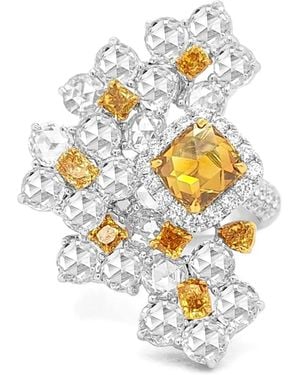 HYT Jewelry Floral-Shape Diamond Cocktail Ring - White