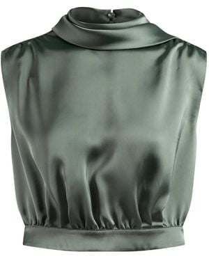 HUGO High-Neck Crop Top - Green