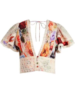 Alice + Olivia Keeley Floral-Print Blouse - Pink