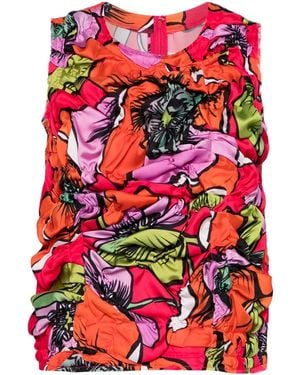 Comme des Garçons フローラル トップ - レッド