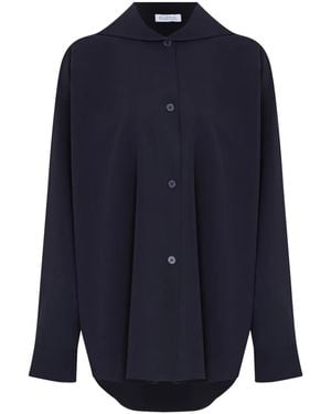 Gloria Coelho Wide-Collar Shirt - Blue
