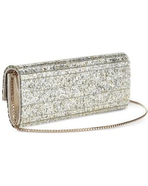 Jimmy Choo Sweetie Glitter-Effect Clutch Bag - Gray