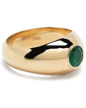 SHAY 18K Emerald Signet Ring - Metallic