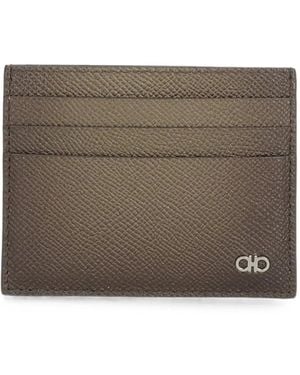 Ferragamo Gancio-Plaque Card Holder - Marrone