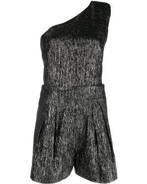 IRO Iliana Lurex One-Shoulder Playsuit - Black