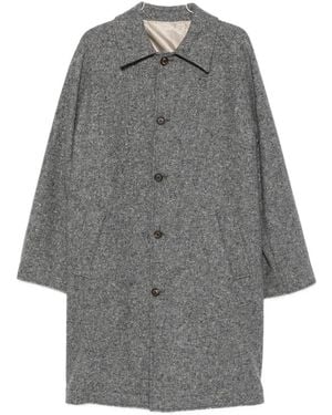Eleventy Button-Fastening Wool-Blend Coat - Gray