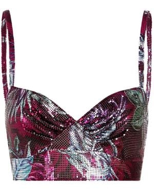 Rabanne Sleeveless Bralette Top - Purple