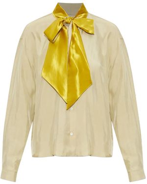 Marni Satin-Bow Blouse - Yellow