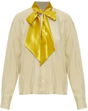 Marni Satin-Bow Blouse - Yellow