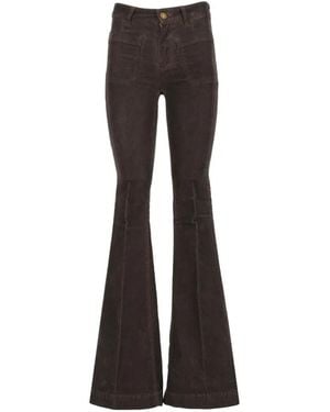 The Seafarer Delphine Stretch-Corduroy Flared Pants - Black