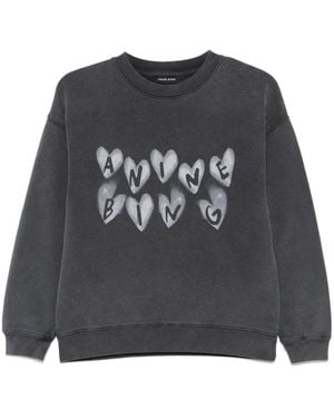 Anine Bing Spencer Hearts スウェットシャツ - ブラック