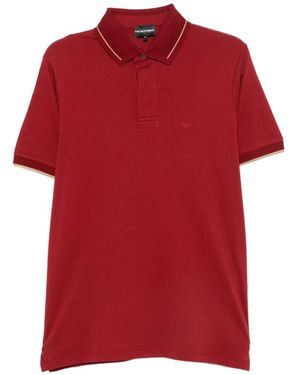 Emporio Armani Contrast-Trim Logo-Embroidered Polo Shirt
