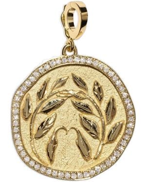 Azlee Diamond Branch Coin Pendent - Metallic