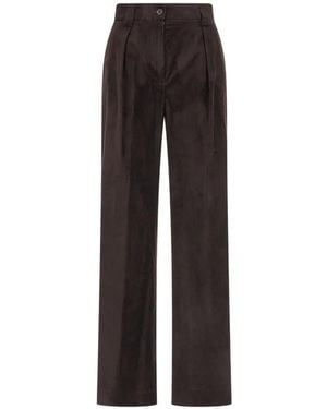Antonelli Pleated Straight-Leg Trousers - Brown