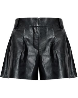 IRO Periz Pleated Leather Shorts - Grey