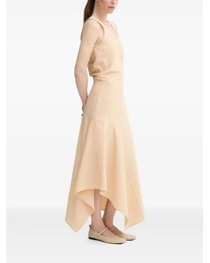 Aeron Asymmetrisches Kleid mit U-Ausschnitt - Natur