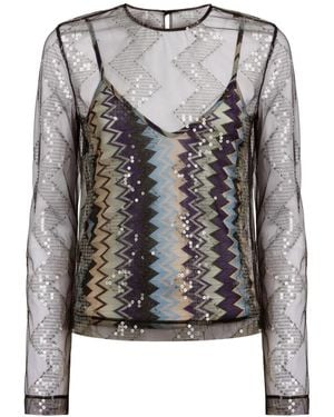 Missoni Top Con Motivo Chevron - Grigio