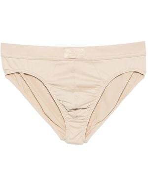 Moschino Slip Mit Logo-Patch - Natur