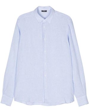 Peserico Striped Linen Shirt - Blue