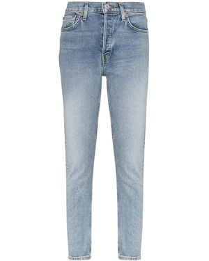 RE/DONE Slim-Fit Cropped Jeans - Blue