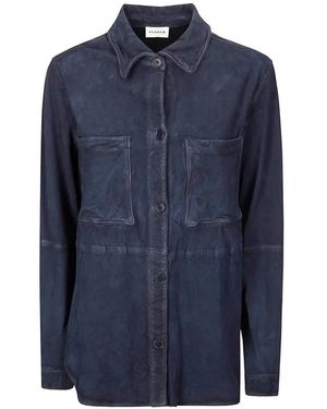 P.A.R.O.S.H. Mafra Suede Shirt - Blue