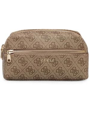 Guess 4G Kosmetiktasche Mit Monogramm-Print - Braun