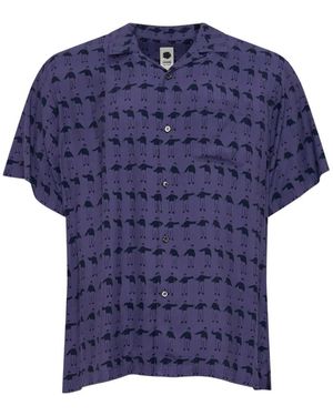 vowels Wiggles Graphic-Print Short-Sleeved Shirt - Blue