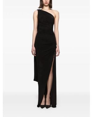 Atu Body Couture Asymmetric Ruched Maxi Dress - Black