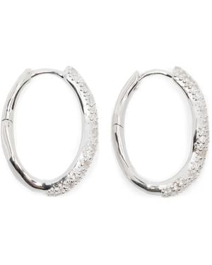 Missoma Molten Embellished Hoop Earrings - White