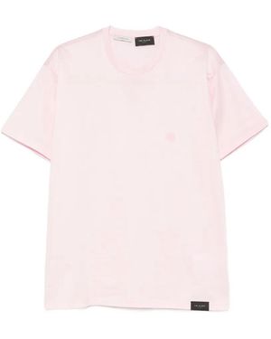 Low Brand Logo-Embroidered T-Shirt - Pink