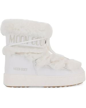 Moon Boot Ltrack Low Faux-Fur Boots - White