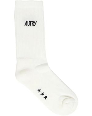 Autry Ribbed Socks - White