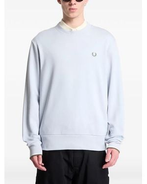 Fred Perry Logo-Embroidered Crew-Neck Sweatshirt - White