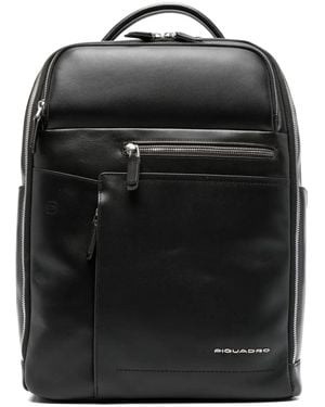 Piquadro Cary Rucksack Mit Logo - Schwarz