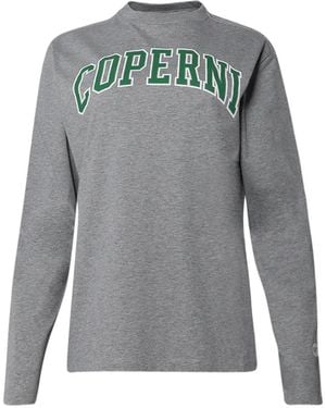 Coperni Logo-Print Long-Sleeve T-Shirt - Grey