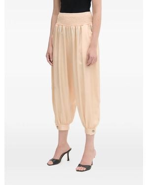 Pinko Gesmokte Hose Mit Knopfmanschetten - Natur