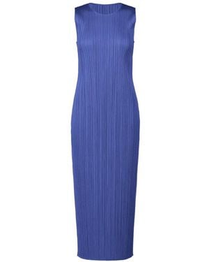 Pleats Please Issey Miyake May Sleeveless Maxi Dress - Blue