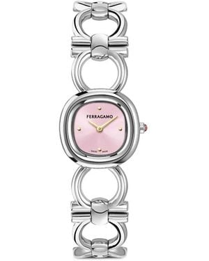 Ferragamo Double Gancini 25Mm Watch - White