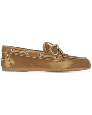 Miu Miu Zapatos Náuticos De Ante Con Efecto Degradado - Marrón